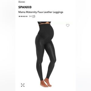 SPANX Black Maternity Faux Leather Leggings